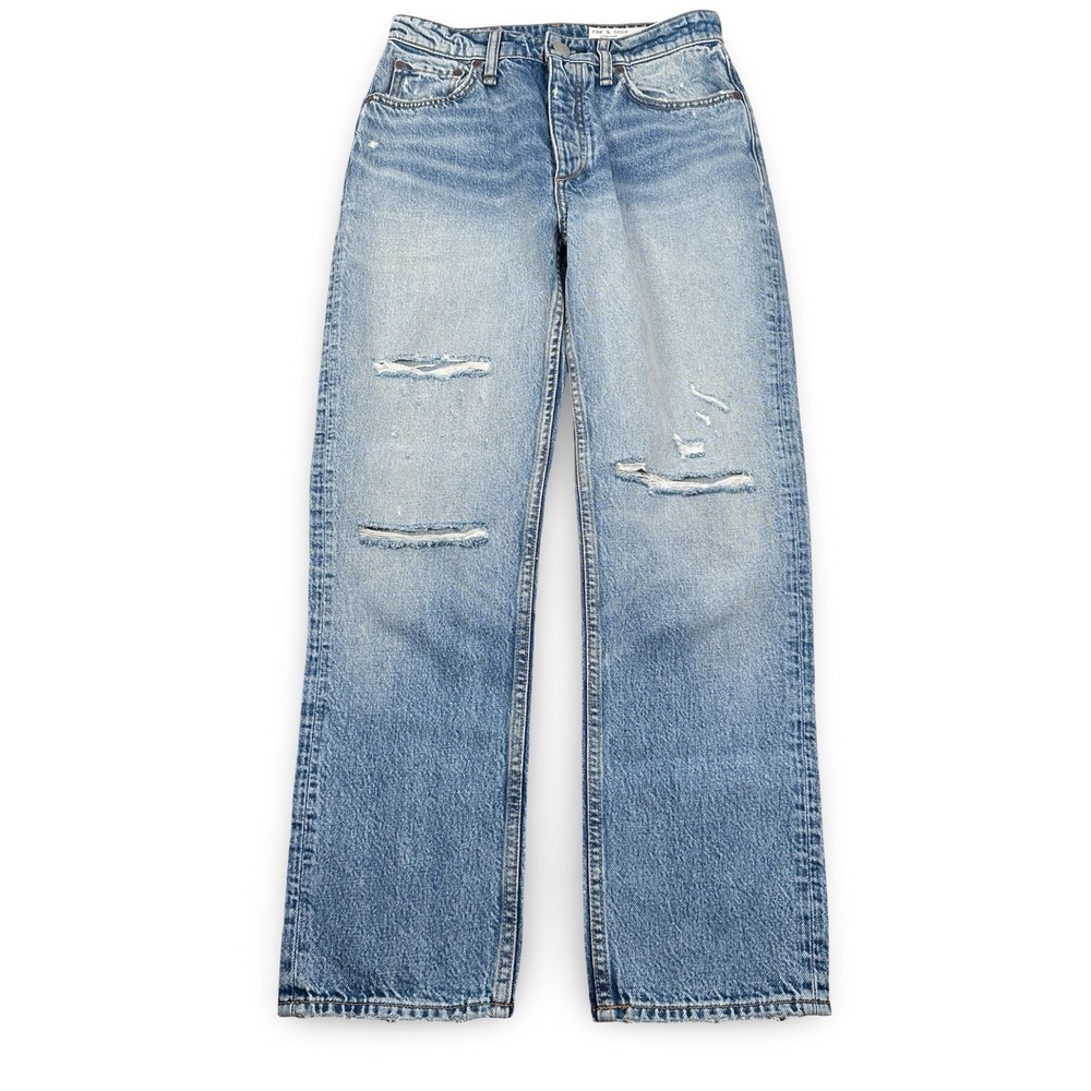 Rag & Bone Nina High-Rise Ankle Cigarette Jeans Dana Point Distressed Womens 26